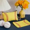 18 Pcs Softball Makeup Bag Softball Cosmetic Bag Softball Gifts for Girls Team Player Portable Travel Bags for Women Canvas Softball Goodie Bags Toiletry Softball Accessories Organizer Case Pouch view 4