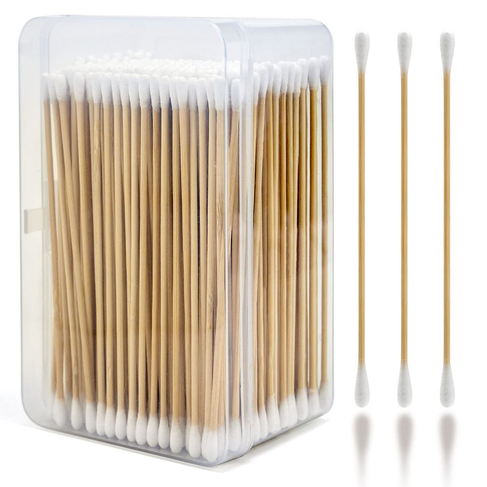 PINGMIC 400 (800 Tips) 6-Inch Gun Cleaning Swabs with Storage Box - Lint-Free Cotton Swabs for Gun Cleaning, Makeup & Electronics