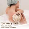 myHomeBody Large 70g Loofah Sponge, Body Scrubber, Bath Sponge, Loofah for Women, Men, Exfoliating Sponge Shower Pouf with Activated Charcoal - 3 Pack, 2 Caramel + 1 Oat Milk view 2