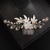 JWICOS Wedding Hair Comb Silver Flower Bridal Hair Pieces Leaf Hair Clips Wedding Hair Accessories for Women and Girls view 1