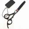 Professional Hair Cutting Shears, Professional Japan 440c 6 inch Black hair cutting scissors haircut thinning barber haircutting shears Hairdresser scissors (Color : Thinning) view 1