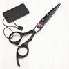 Professional Hair Cutting Shears, Professional Japan 440c 6 inch Black hair cutting scissors haircut thinning barber haircutting shears Hairdresser scissors (Color : Thinning) view 2