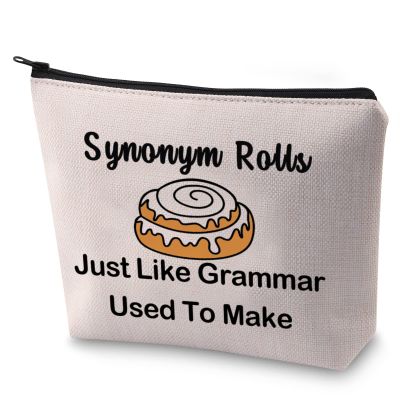 BLUPARK Funny Teacher Makeup Bag English Teacher Gift Synonym Rolls Just Like Grammar Used To Make Cosmetic Bag (Synonym Rolls)