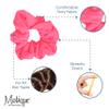 Set of 2 Terry Hair Scrunchies - Neon Pink view 4