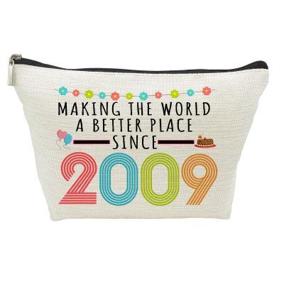 17th Birthday Gifts for Girls, Funny 17 Year Old Gift Makeup Bag, 2009 17th Birthday Makeup Bags for Her, Teens, Sister, Daughter, Niece, Granddaughter, Making The World a Better Place Since 2009