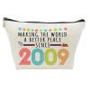 17th Birthday Gifts for Girls, Funny 17 Year Old Gift Makeup Bag, 2009 17th Birthday Makeup Bags for Her, Teens, Sister, Daughter, Niece, Granddaughter, Making The World a Better Place Since 2009 view 1