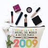 17th Birthday Gifts for Girls, Funny 17 Year Old Gift Makeup Bag, 2009 17th Birthday Makeup Bags for Her, Teens, Sister, Daughter, Niece, Granddaughter, Making The World a Better Place Since 2009 view 4