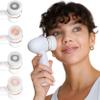 Vanity Planet Raedia 2.0 Facial Cleansing Brush, 4 Interchangeable Brush Heads, White - Daily Cleansing Face Exfoliator for Glowing & Acne Prone Skin - Lightweight Silicone Water-Resistant Body Brush view 1