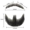 BEXIUKAKA False Mustaches Fake Beard Realistic 100% Human Hair Face Beard Realistic and Mustache Black for Men Realistic Makeup Lace Beards Invisible False Performance Cosplay(Black) view 3