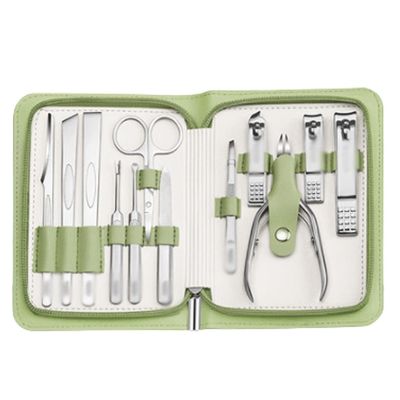 WMYDNX Nail Clippers Set Nail Clippers Set Manicure Set Carbon Steel Grooming Tool Thick Nail Scissors Toiletries Cuticle Trimmer Household Items Tools (Color : Light Green)