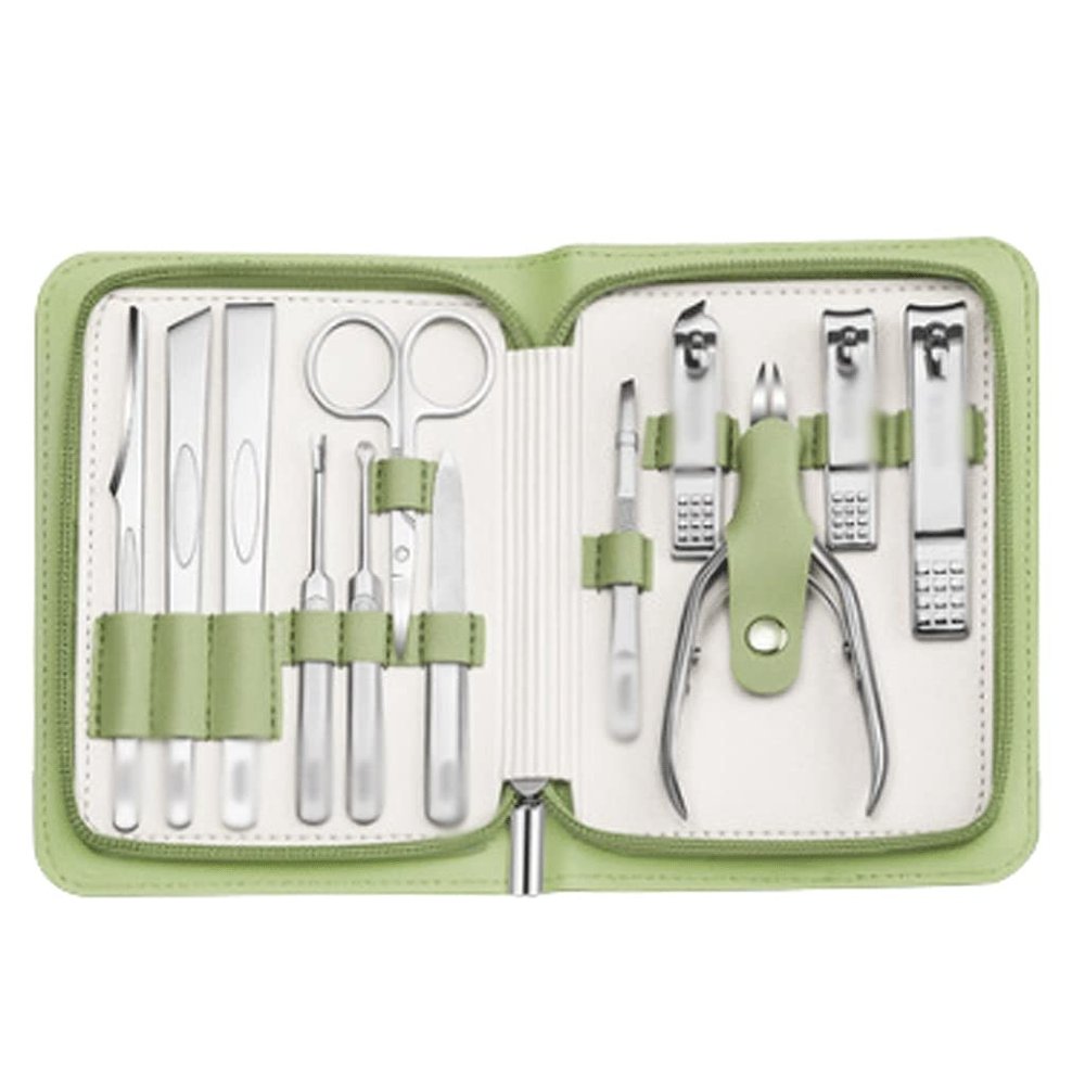 WMYDNX Nail Clippers Set Nail Clippers Set Manicure Set Carbon Steel Grooming Tool Thick Nail Scissors Toiletries Cuticle Trimmer Household Items Tools (Color : Light Green)