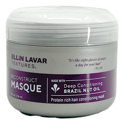 Ellin LaVar Textures ReconstructMasque Hair Mask with Brazil Nut Oil | Protein Rich Deep Conditioning Mask | Retain Moisture in Hair & Scalp | Support Hair Growth | Restore Dry & Damaged Hair (8 oz)