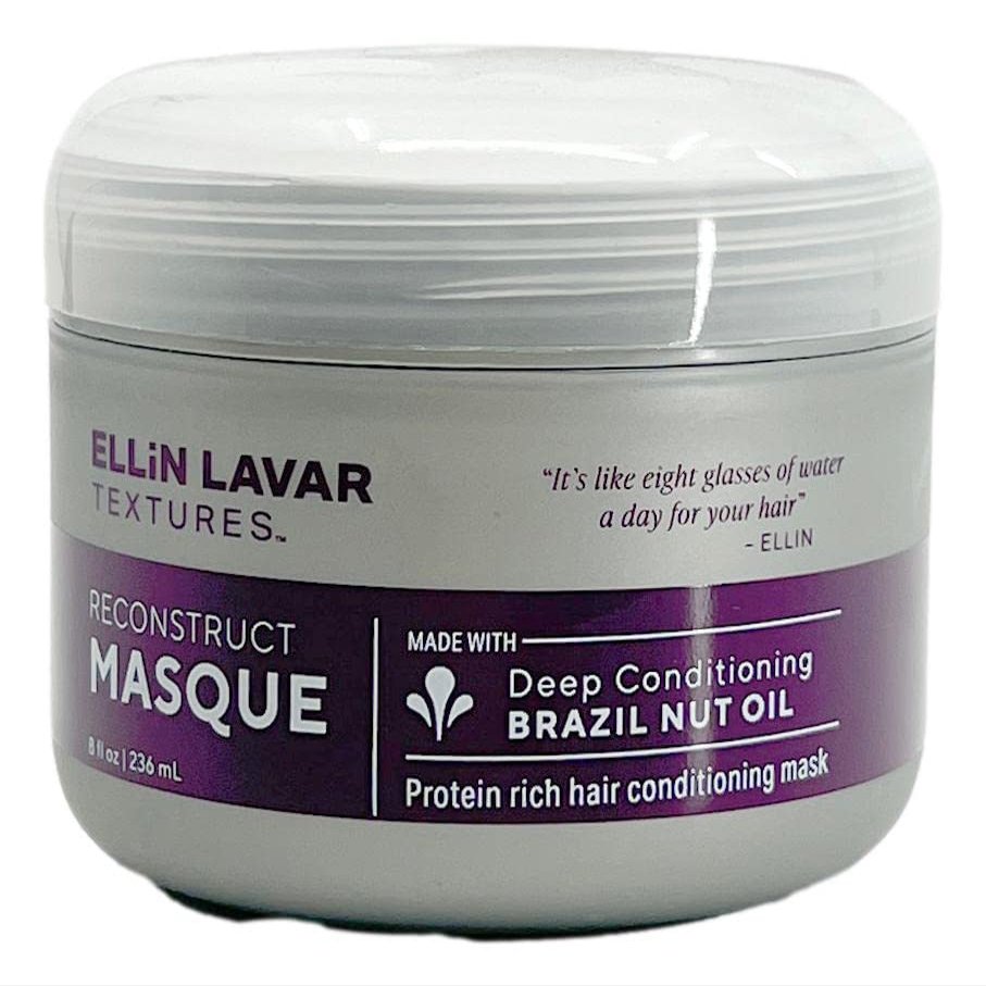 Ellin LaVar Textures ReconstructMasque Hair Mask with Brazil Nut Oil | Protein Rich Deep Conditioning Mask | Retain Moisture in Hair & Scalp | Support Hair Growth | Restore Dry & Damaged Hair (8 oz)