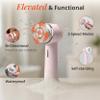 Vanity Planet Raedia 2.0 Facial Cleansing Brush, 4 Interchangeable Brush Heads, Pink - Daily Cleansing Face Exfoliator for Glowing & Acne Prone Skin - Lightweight Silicone Water-Resistant Body Brush view 3