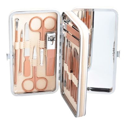 WMYDNX Nail Clippers Set Nail Clipper Set 22 Piece Stainless Steel Clean Cuticle Trimmer Manicure Set Professional Nail Scissors Grooming Kit Tools (Color : Gold)