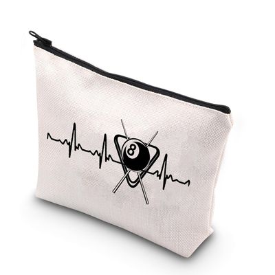 BDPWSS Billiard Cosmetic Bag Pool Players Gift Billiard Lover Gifts 8 Ball Snooker Gifts Zipper Pouch For Billiards Player Gifts (Ball 8 bag)