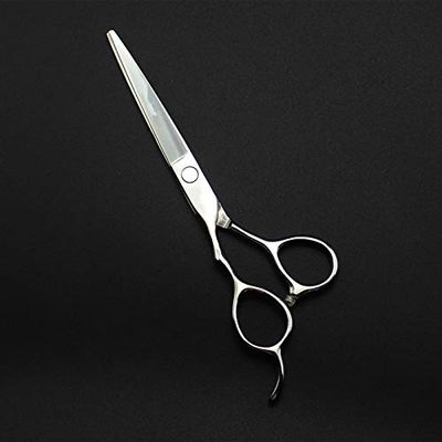 Professional Hair Cutting Shears, Professional Japan 440c left handed 5.5 inch silver cut hair scissors haircut thinning barber cutting shears hairdresser scissors (Color : 5.5 inch cutting)