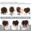 HMD 5 Pieces Messy Hair Bun Hairpiece Tousled Updo for Women Hair Extension Ponytail Scrunchies with Elastic Rubber Band Long Updo Messy Hairpiece Hair Accessories Set for Women (2#) view 3