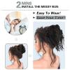 HMD 5 Pieces Messy Hair Bun Hairpiece Tousled Updo for Women Hair Extension Ponytail Scrunchies with Elastic Rubber Band Long Updo Messy Hairpiece Hair Accessories Set for Women (2#) view 4