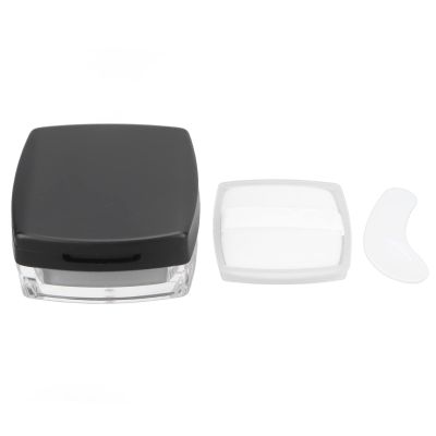 Empty Powder Case, Refillable Separately Storage Box Container with Powder Puff for Makeup Loose Powder (Black)