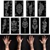 Henna Tattoo Stencils kit,Reusable Henna Stencils for Hand Forearm Glitter Airbrush DIY Tattooing Template, Indian Temporary Tattoo Stickers for Women Girls8.2" x 4.7" view 1