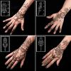 Henna Tattoo Stencils kit,Reusable Henna Stencils for Hand Forearm Glitter Airbrush DIY Tattooing Template, Indian Temporary Tattoo Stickers for Women Girls8.2" x 4.7" view 2