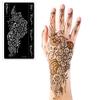 Henna Tattoo Stencils kit,Reusable Henna Stencils for Hand Forearm Glitter Airbrush DIY Tattooing Template, Indian Temporary Tattoo Stickers for Women Girls8.2" x 4.7" view 3