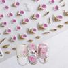 Tulip Nail Art Sticker Decals Flowers Nail Stickers for Nail Art Spring Flowers Nail Art Stickers Tulip Embossed Nail Stickers (3 Sheets) view 2