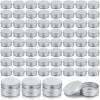 Patelai 64 Pieces Lip Balm Tin Containers Screw Top Round Tin Cans Aluminum Jar with Screw Lid, Empty Bottle Travel Cosmetic Sample Container for DIY(1 oz,Silver) view 1