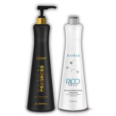 Mutari PROGRESS FOR ALL TYPES OF HAIR + NANOKERATIN - KERATIN + NANOPLATIA TECHNOLOGY | VOLUME REDUCER | BRAZILIAN KERATIN REDUCING RECONSTRUCTOR | 33.8Fl oz