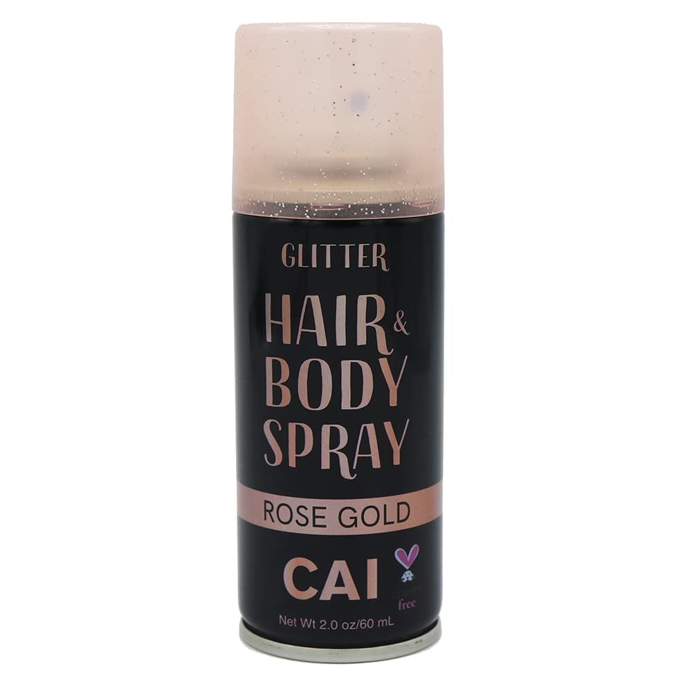 CAI BEAUTY NYC Hair and Body Glitter Spray (Rose Gold Glitter)
