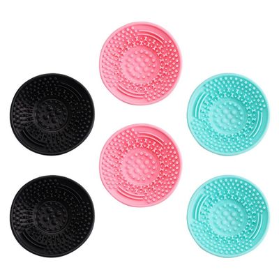 Beaupretty 6pcs Handheld Brush Cleaning Cups Makeup Brush Rinsing Cushions for Efficient Cleaning Portable Silicone Mats for Home Travel Use