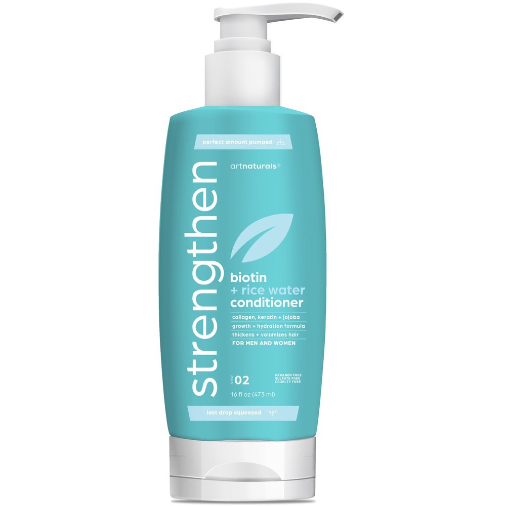 artnaturals RiceWater + Biotin Conditioner - (16 Fl Oz / 473ml) - Sulfate Free  Dual Bottle - Made with Banana, Quinoa, and Coconut to Promote Strength, Shine, and Growth