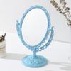AKOAK 1 Pack Desktop Makeup Mirror, Oval Desk Makeup Mirror, Double-Sided 360-degree Rotating Makeup Mirror Bathroom Bedroom Makeup Mirror, Travel Mirror Suitable for Women (Blue) view 1