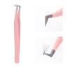 Lash Extension Tweezers Stainless Steel Volume Lash Tweezers Curved Precision Tweezers 90 Degree Angle Boot Great for Larger Fans Eyelash Extension Tweezers Professional view 1