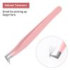 Lash Extension Tweezers Stainless Steel Volume Lash Tweezers Curved Precision Tweezers 90 Degree Angle Boot Great for Larger Fans Eyelash Extension Tweezers Professional view 2