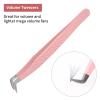Lash Tweezers for Eyelash Extensions for Volume and Lighter Mega Volume Fans Professional Precision Stainless Steel Lash Extension Tweezers Curved Boot Angled Tips view 2
