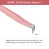 Lash Tweezers for Eyelash Extensions for Volume and Lighter Mega Volume Fans Professional Precision Stainless Steel Lash Extension Tweezers Curved Boot Angled Tips view 3