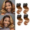 Ombre Human Hair Bundles Body Wave 4 bundle human hair 12A Virgin Unprocessed Human Hair Short Bundles Ombre Blonde Bundles(88881B/30) view 1