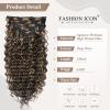 Fashion Icon Deep Wave Clip in Hair Extension Natural Black Highlighted Caramel Blonde Ombre Hair Extensions Clip in Human Hair Feeling Synthetic For Women 24 Inch(P1B/27) view 2