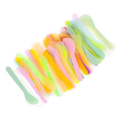Beaupretty 100pcs Mixed Color Facial Cream Spoons for Cosmetic Application Versatile Spatulas for Mixing Applying Face Masks Lotions and Moisturizers Beauty Salons