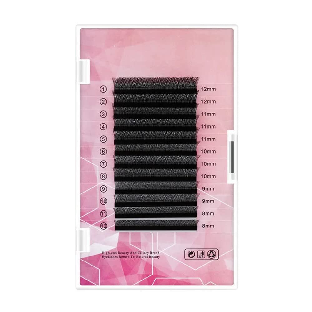 YY Design Eyelash Extensions Black Lashes Soft Individual Eyelashes Y Shape Double Tip Premade Volume Fan Hand Braided 8-12mm Length Slim Soft Eye Lashes (9mm, YY Shape-0.03-C)