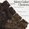 KooKaStyle Clip in Synthetic Hair Extensions Long Wavy 4PCS Thick Hairpieces Chestnut Brown Fiber Double Weft Natural Hair Extensions 16 Inch for Women view 4