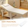 Massage Table Fitted Sheet with Face Hole Exam Table Bed Cover Spa Massage Bed Cloth Lash Bed Cover Protector for Shop White L view 4
