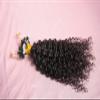 100 Strands Micro Curly Loop Ring Human hair extensions Natural Color 100% Remy hair cold fusion micro links hair extension for black women view 2