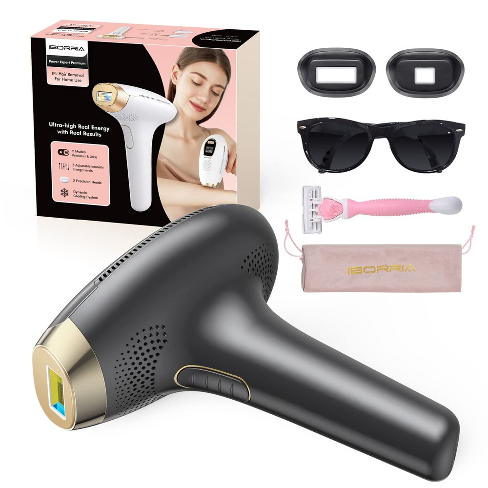 FDA Cleared IPL Hair Removal for Women and Men, Ultra-High Energy IPL Hair Removal with Advanced Ice Cooling System, Reduce Pain Immediately, Laser Hair Removal Device (Stylish Black)