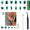 qiipii 4080Pcs Emerald Green Nail Rhinestones K9 Glass Crystal Flat Back Rhinestones Nail Charms Stones Multi Shapes Big Gems Round Beads Nail Art Diamonds jewels for Nails Face Eyes Makeup Crafts DIY view 3