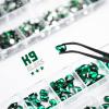 qiipii 4080Pcs Emerald Green Nail Rhinestones K9 Glass Crystal Flat Back Rhinestones Nail Charms Stones Multi Shapes Big Gems Round Beads Nail Art Diamonds jewels for Nails Face Eyes Makeup Crafts DIY view 4