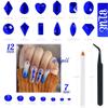 qiipii 4080Pcs Blue Nail Rhinestones Flatback Royal Blue Sapphire Round Beads K9 Glass Gems Stones Nail Art Gems Diamonds jewels Nail Art Charms Supplies for Nails Face Eyes Makeup DIY Crafts Clothes view 3