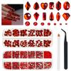 qiipii 4080Pcs Red Nail Rhinestones Multi Shapes Ruby Rhinestones for Nails 1.5-4mm Crystal Gems Siam Red Round Flatback Beads Glass Stones Diamonds jewels Charms for Nails Face Eyes Makeup DIY Crafts view 1